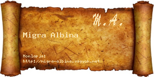 Migra Albina névjegykártya